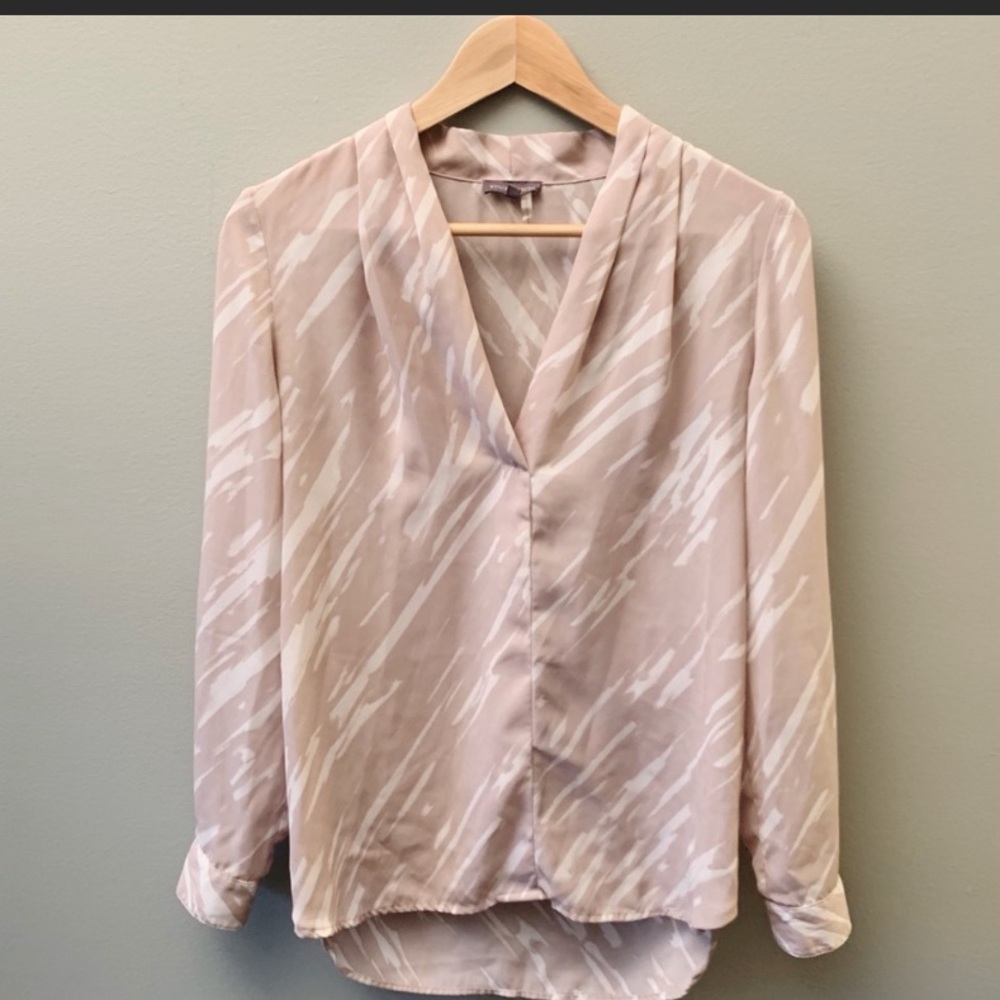 Vince Camino Subtle Zebra Nude Blouse XS